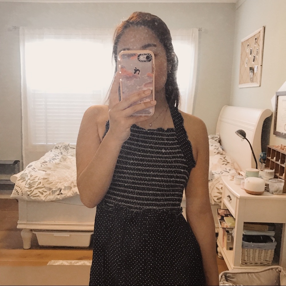 UO polka dot retro maxi dress